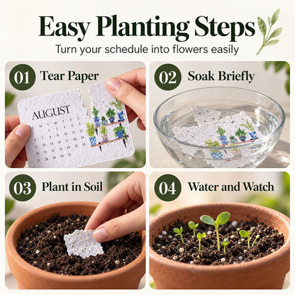 🎁 🇬🇧 2027 Plantable Seed Paper Calendar — Use It, Then Grow It