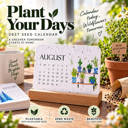 🎁 🇬🇧 2027 Plantable Seed Paper Calendar — Use It, Then Grow It
