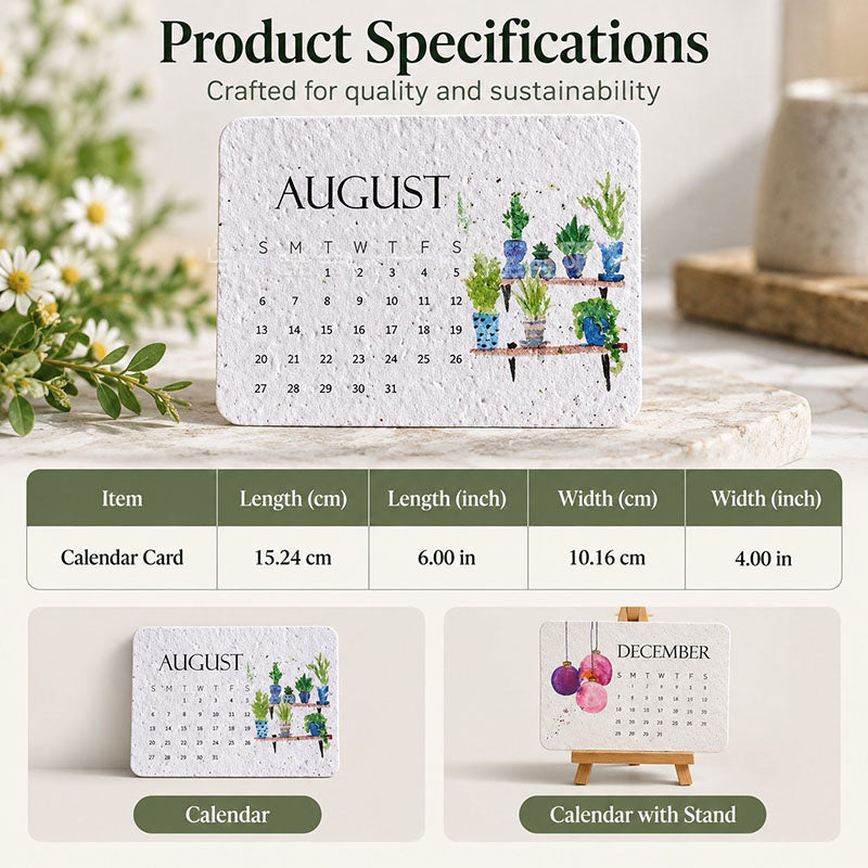 🎁 🇬🇧 2027 Plantable Seed Paper Calendar — Use It, Then Grow It