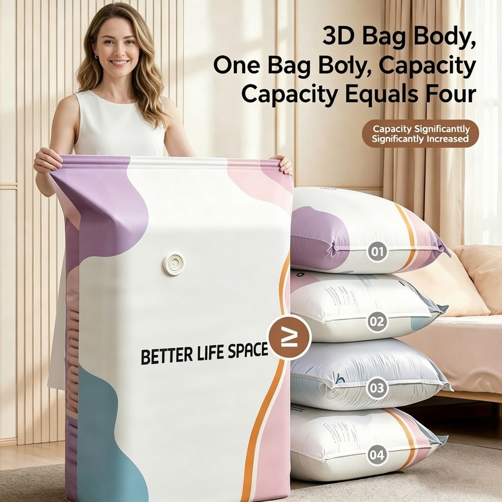 LAST DAY BUY 2 GET 1 FREE!!💕SVOZK® No-Pump 3D Vacuum Storage Bags Ultimate All-in-One Organizer for Clothes, Toys, Books, Stuffed Animals & Absolutely Everything!