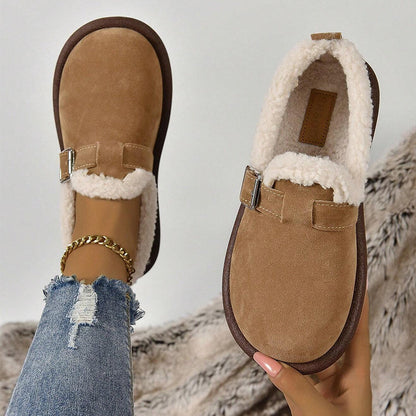 🔥Last Day 50% OFF - Women's Comfort Orthopaedic Slip-On Winter Shoes for Cosy Fleece Lining, Cushioned Sole