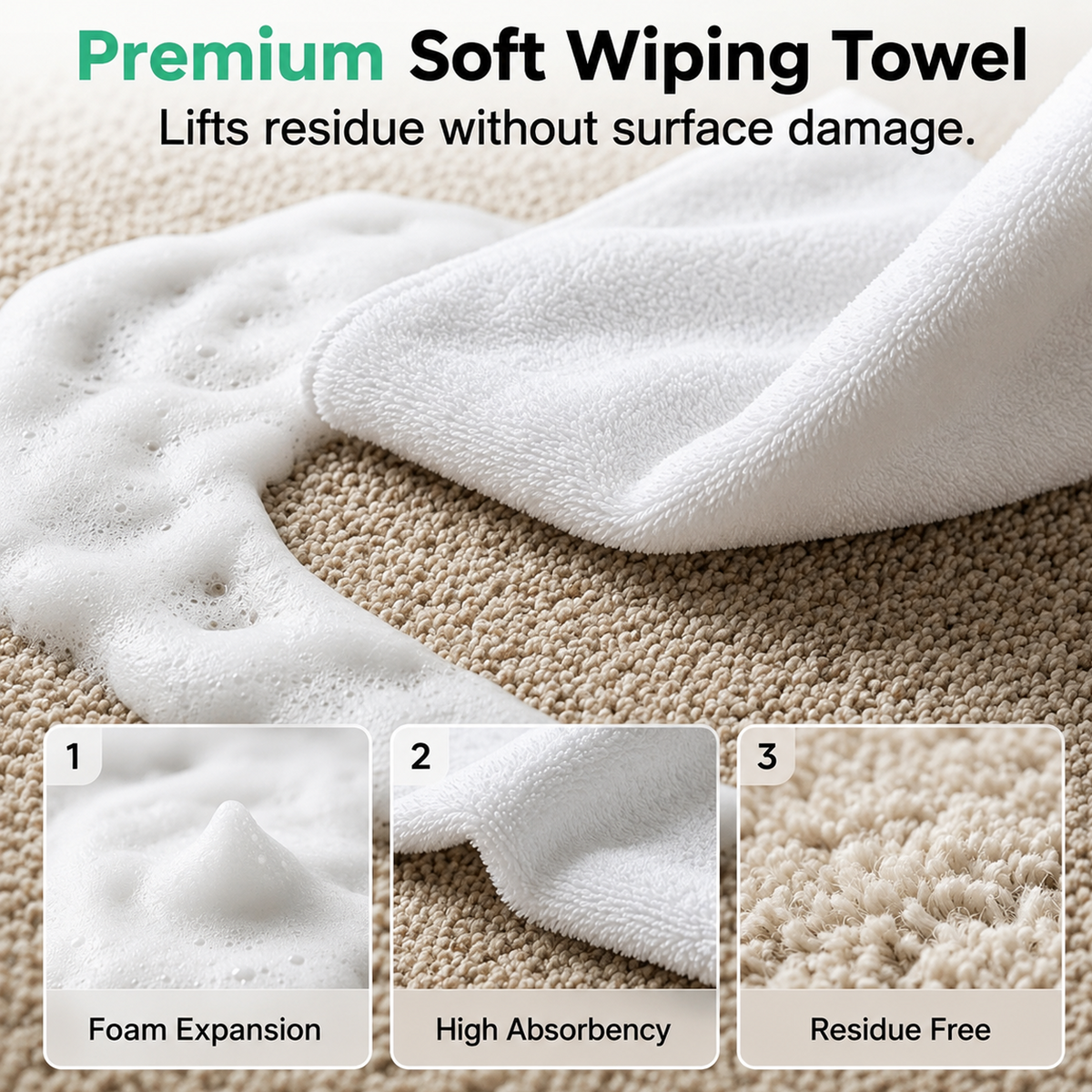 🔥60% OFF TODAY🔥 Waterless Carpet Foam Stain Remover with Towel