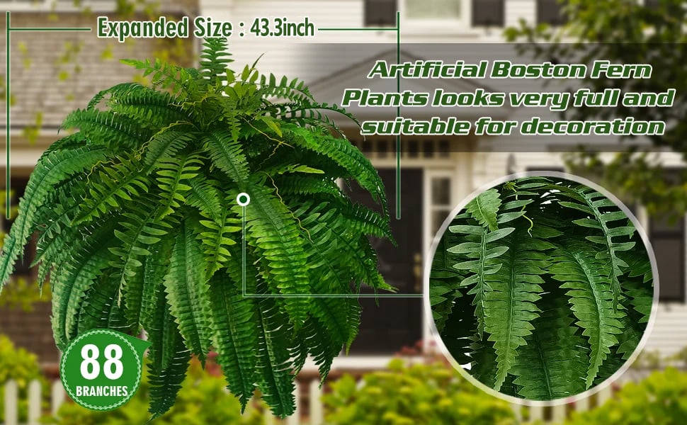 🔥Last Day 75% OFF🔥--🪴UV Resistant Lifelike Artificial Boston Fern